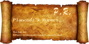 Plancsák Rupert névjegykártya
